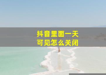 抖音里面一天可见怎么关闭