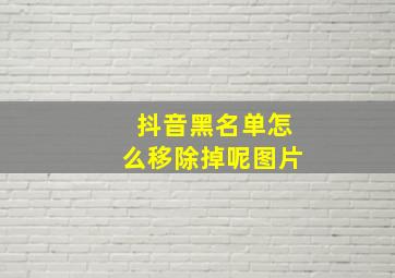 抖音黑名单怎么移除掉呢图片