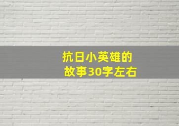 抗日小英雄的故事30字左右