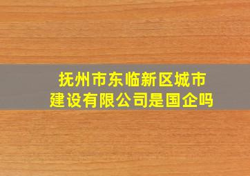 抚州市东临新区城市建设有限公司是国企吗