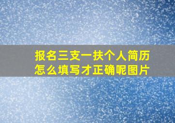 报名三支一扶个人简历怎么填写才正确呢图片