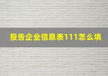 报告企业信息表111怎么填