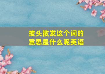 披头散发这个词的意思是什么呢英语