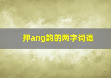 押ang韵的两字词语