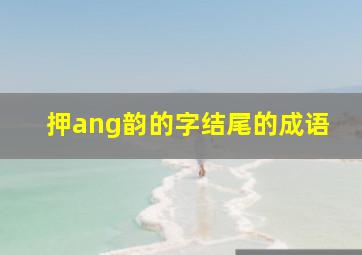 押ang韵的字结尾的成语