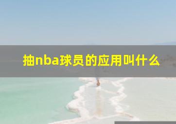 抽nba球员的应用叫什么