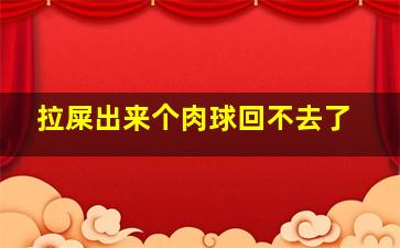 拉屎出来个肉球回不去了