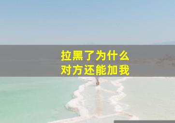 拉黑了为什么对方还能加我