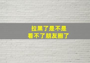 拉黑了是不是看不了朋友圈了