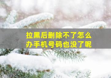 拉黑后删除不了怎么办手机号码也没了呢