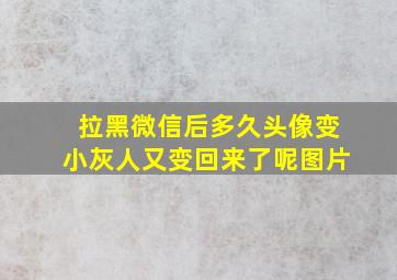 拉黑微信后多久头像变小灰人又变回来了呢图片