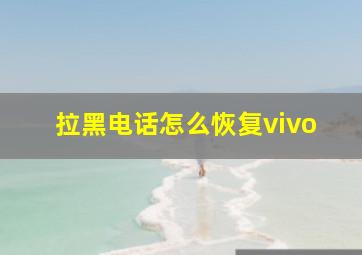 拉黑电话怎么恢复vivo