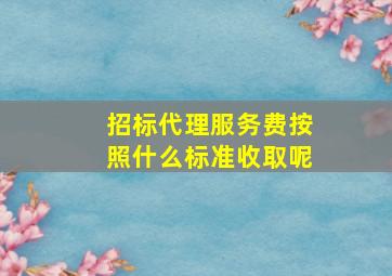 招标代理服务费按照什么标准收取呢