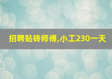 招聘贴砖师傅,小工230一天