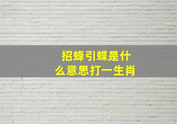 招蜂引蝶是什么意思打一生肖