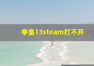 拳皇13steam打不开