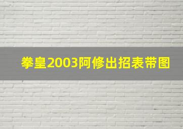 拳皇2003阿修出招表带图