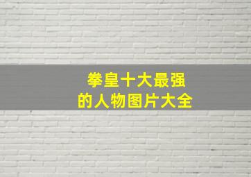 拳皇十大最强的人物图片大全