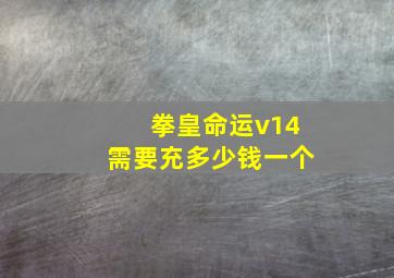 拳皇命运v14需要充多少钱一个