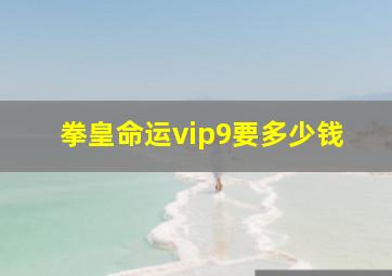 拳皇命运vip9要多少钱