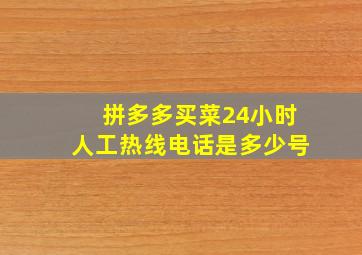 拼多多买菜24小时人工热线电话是多少号