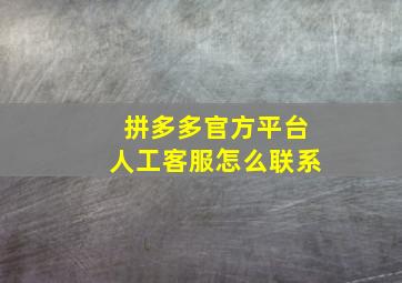 拼多多官方平台人工客服怎么联系