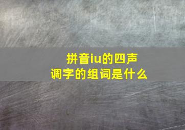 拼音iu的四声调字的组词是什么