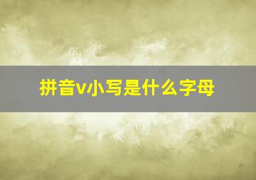 拼音v小写是什么字母