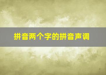 拼音两个字的拼音声调