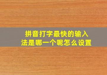 拼音打字最快的输入法是哪一个呢怎么设置