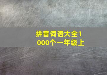 拼音词语大全1000个一年级上