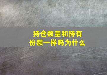 持仓数量和持有份额一样吗为什么