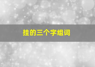 挂的三个字组词