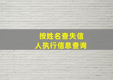 按姓名查失信人执行信息查询