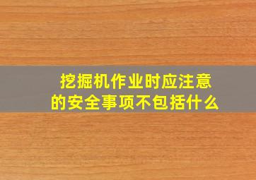 挖掘机作业时应注意的安全事项不包括什么