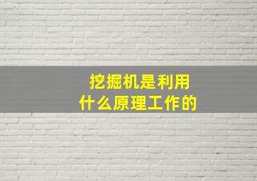 挖掘机是利用什么原理工作的