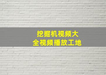 挖掘机视频大全视频播放工地