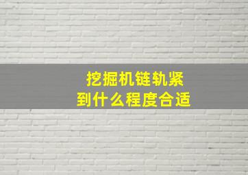 挖掘机链轨紧到什么程度合适