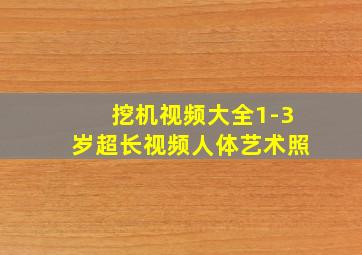 挖机视频大全1-3岁超长视频人体艺术照