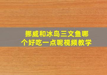 挪威和冰岛三文鱼哪个好吃一点呢视频教学