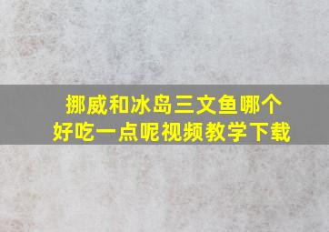 挪威和冰岛三文鱼哪个好吃一点呢视频教学下载