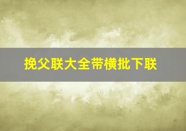 挽父联大全带横批下联