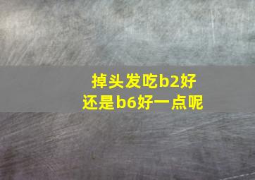 掉头发吃b2好还是b6好一点呢