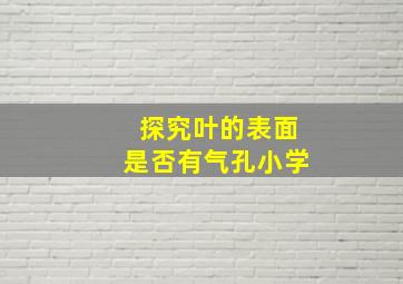 探究叶的表面是否有气孔小学