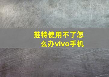 推特使用不了怎么办vivo手机