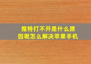 推特打不开是什么原因呢怎么解决苹果手机