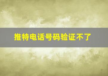 推特电话号码验证不了