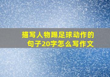 描写人物踢足球动作的句子20字怎么写作文