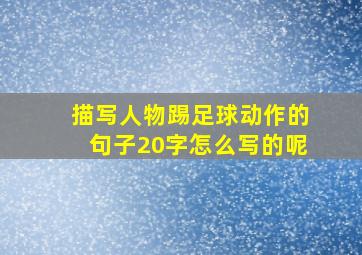 描写人物踢足球动作的句子20字怎么写的呢