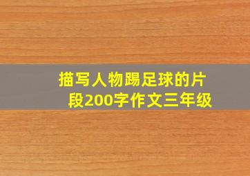 描写人物踢足球的片段200字作文三年级